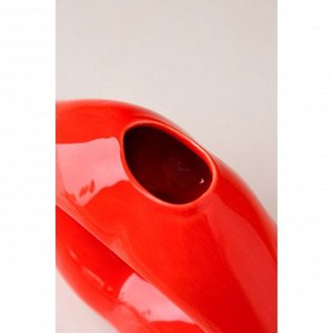 Ваза керамическая "Губы", настольная, красная, 9.5 см