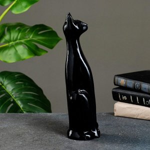 Фигура "Кошка Египетская №1" малая черная глянцевая 10х10х31см