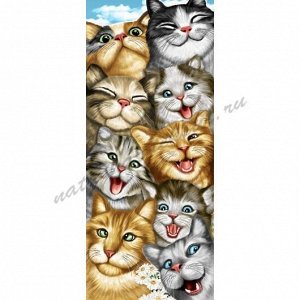 Полотенце банное вафельное Коты