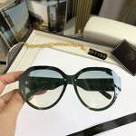 Очки солнцезащитные женские округлой формы, цвет темно-зеленый