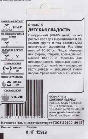 Томат Детская сладость ч/б (Код: 80860)