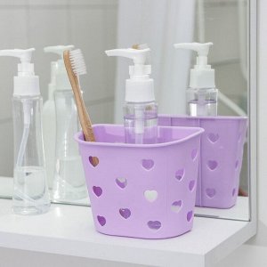 Подставка для ванных принадлежностей «Сердечко», 12x7x10 см, цвет МИКС