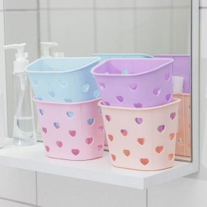 Подставка для ванных принадлежностей «Сердечко», 12x7x10 см, цвет МИКС