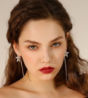 Бижутерия NN Серьги звезды золотые