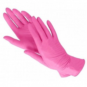 Перчатки винило-нитриловые, розовые/Универсальные хозяйственные перчатки