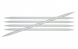 45106 Knit Pro Спицы чулочные Basix Aluminum 4,5мм/15см, алюминий, серебристый 5 шт.