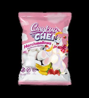 Суфле нежное (маршмэллоу) СЛАДКИЙ СНЕГ 70г Банан и Клубника (4158) 1/20