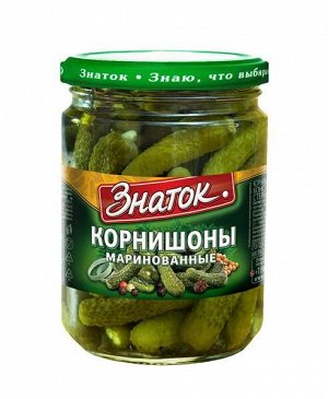 Огурцы маринованные Корнишоны ЗНАТОК ст/б 350мл