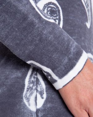 OV Пуловер Описание Винтажный стиль и принт пейсли Мягкая вискоза с эластаном Приталенный силуэт, прекрасная посадка по фигуре Пуловер от немецкого бренда Ovanti выполнен из мягкого износостойкого мат