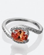 Diamantaire.Кольцо с кубическим цирконом цвета шампань овальной формы,19