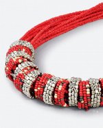 Celesta. Колье из бисера цвета коралл