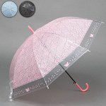 Зонт - трость полуавтоматический «Кружево», 8 спиц, R = 46 см, цвет МИКС