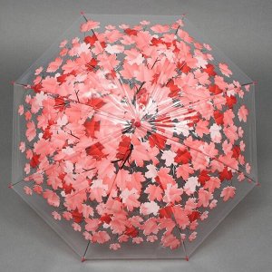 Зонт - трость полуавтоматический «Листопад», 8 спиц, R = 48 см, цвет МИКС