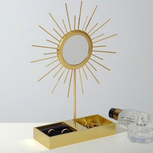 Подставка для украшений "Солнце" 18 х 8 х 31, зеркало, цвет золотой