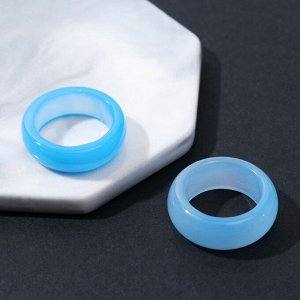 Кольцо "Агат" 8-10мм, цвет голубой, размер МИКС (16-20)