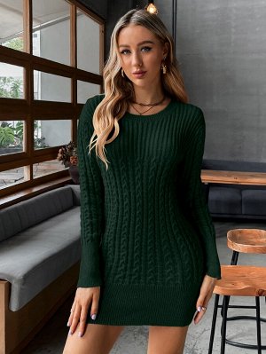 Облегающее вязаное платье-свитер без пояса