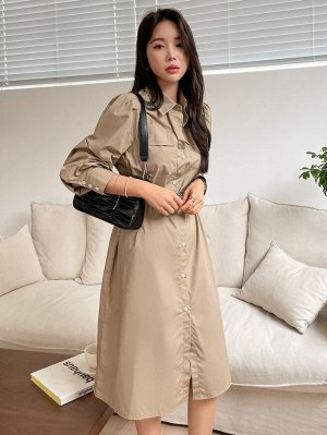 SheIn DAZY Платье-рубашка с карманом с поясом