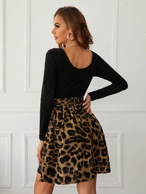 Tall Платье с поясом с леопардовым принтом