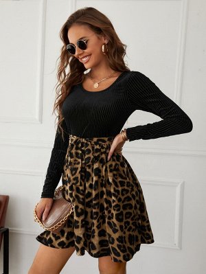 Tall Платье с поясом с леопардовым принтом