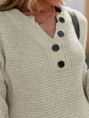 Simplee Платье-свитер пуговица