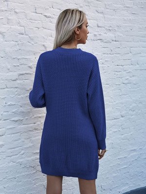 Платье-свитер вязаный на пуговицах
