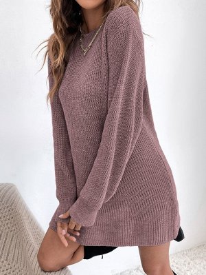 Платье-свитер вязаный в рубчик
