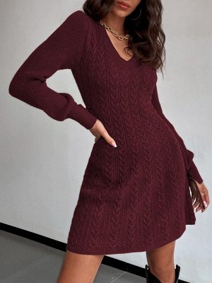 Одноцветный Повседневный Женские платья свитера