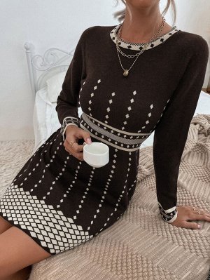 Платье-свитер с высокой талией