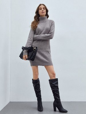 MOTF ECO Платье-свитер с высоким воротником с рукавом-реглан