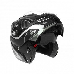 Шлем модуляр, графика, черно-серый, размер M, FF839