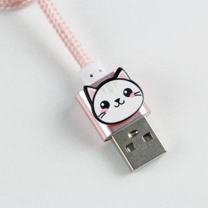 Провод Micro USB в колбе "Котик", 1м