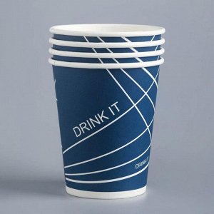 СИМА-ЛЕНД Стакан бумажный &quot;Drink it&quot; для горячих напитков, 250 мл, диаметр 80 мм