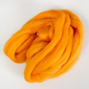 Шерсть для валяния 100% полутонкая шерсть 50 гр (104, желтый)