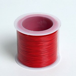 Шнур вощеный хлопковый на бобине d=0,5мм, L=50м, цвет ярко-красный