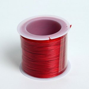 Шнур вощеный хлопковый на бобине d=0,5мм, L=50м, цвет красный