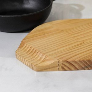 Сковорода «Вок», 20,5x15,5x4 см, на деревянной подставке
