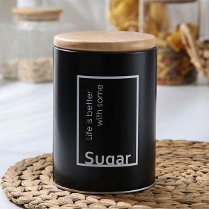 Банка для сахара Lifestyle, 11*11*15,5 см, цвет чёрный