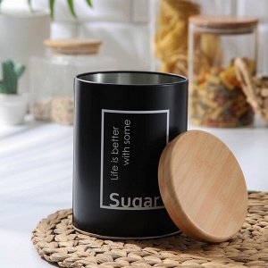 Банка для сахара Lifestyle, 11*11*15,5 см, цвет чёрный