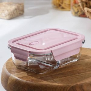 Контейнер из жаропрочного стекла двухсекционный с крышкой Cookn Freeze, 200мл/300 мл, 17,5x13,5x6 см, цвет МИКС