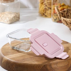 Контейнер из жаропрочного стекла с крышкой Доляна Cook and Freeze, 300 мл, 12?6 см, цвет МИКС