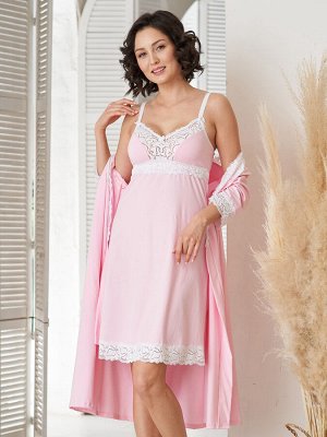 Комплект (сорочка + халат) Flavia розовый