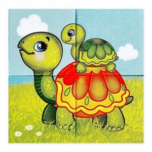 Кубики картонные «Мамы и дети», 4 шт., 3+