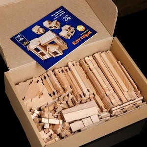 Конструктор деревянный «Коттедж», 4 в 1, 206 деталей, массив бука