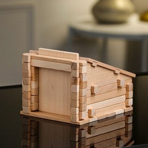 Конструктор деревянный «Гараж с воротами», 2 в 1, 79 деталей, массив бука