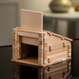 Лесная мастерская Конструктор деревянный «Гараж с воротами», 2 в 1, 79 деталей, массив бука