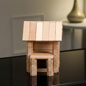 Конструктор деревянный «Домик с верандой», 102 детали, массив бука