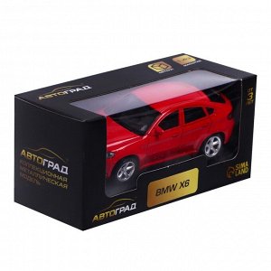 Машина металлическая BMW X6, 1:43, цвет красный