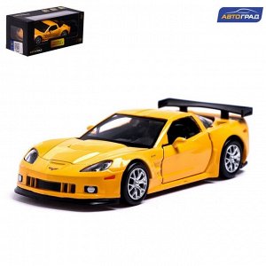 Автоград Машина металлическая CHEVROLET CORVETTE C6-R, 1:32, открываются двери, инерция, цвет жёлтый