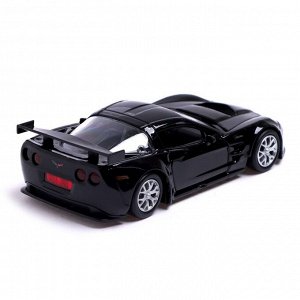 Машина металлическая CHEVROLET CORVETTE C6-R, 1:32, открываются двери, инерция, цвет чёрный