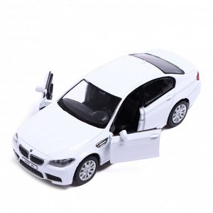 Машина металлическая BMW M5, 1:32, открываются двери, инерция, цвет белый